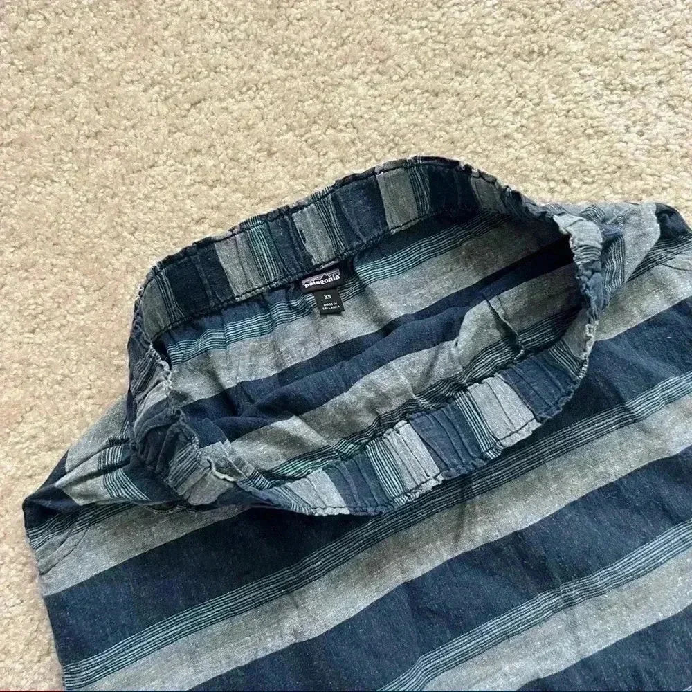 Patagonia Island Hemp Beach Skirt Women’s Size XS Blue Striped STY58480 Pockets